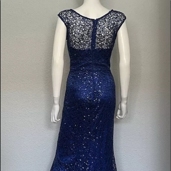 SALE🔥🔥WOMEN LONG PROM DRESS LACE SEQUINS GOWN RHINESTONE ROYAL BLUE SWEETHEART - Picture 8 of 10